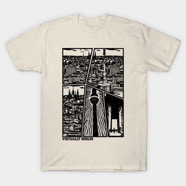 Berlin Skyline, Manga Style, Created by AI T-Shirt by RCDBerlin